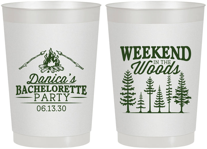 Personalized Bachelorette 22 oz Frosted Cups - Camping | 60094