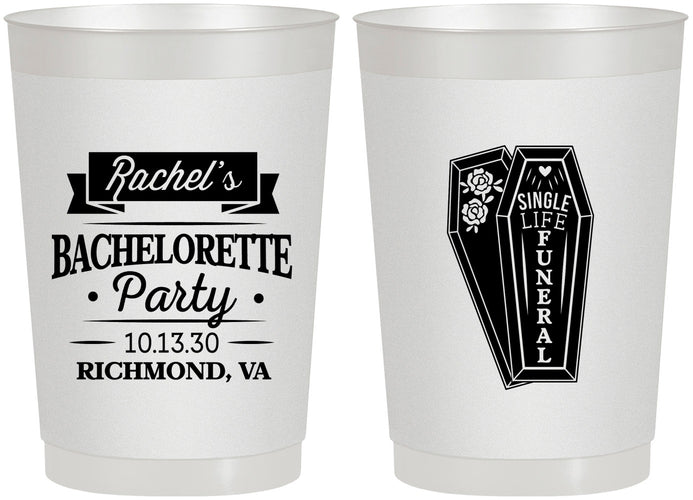 Personalized Bachelorette 22 oz Frosted Cups - Rip Single Life | 60096