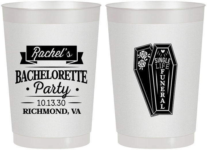Personalized Bachelorette 22 oz Frosted Cups - Rip Single Life | 60096