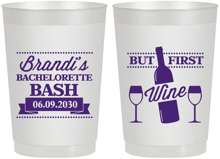 Personalized Bachelorette 22 oz Frosted Cups - Wine | 60099