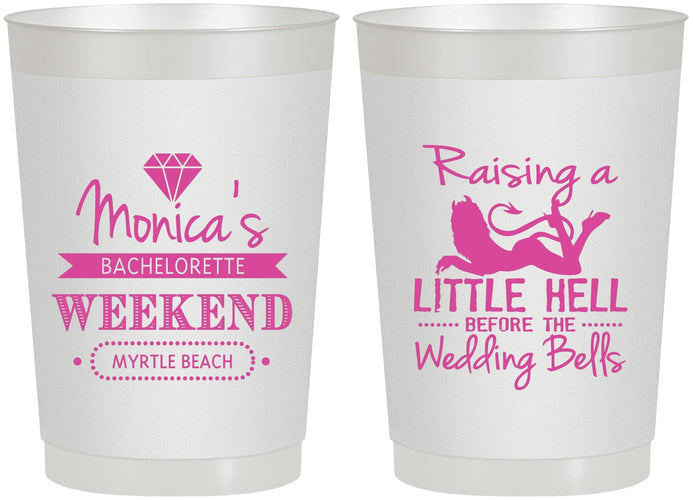 Personalized Bachelorette 22 oz Frosted Cups - Raising A Little Hell | 60103