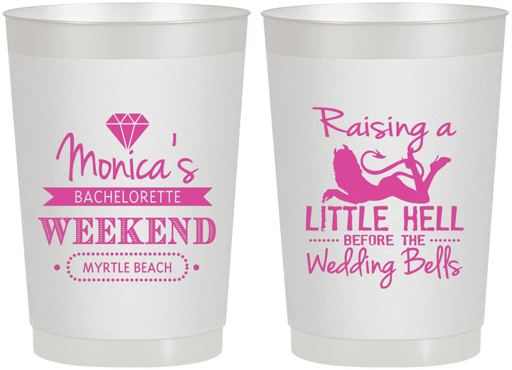 Personalized Bachelorette 22 oz Frosted Cups - Raising A Little Hell | 60103