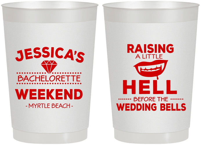 Personalized Bachelorette 22 oz Frosted Cups - Raising A Little Hell | 60106