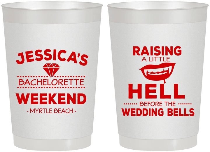 Personalized Bachelorette 22 oz Frosted Cups - Raising A Little Hell | 60106