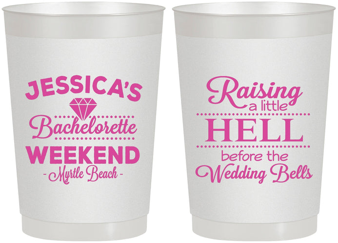 Personalized Bachelorette 22 oz Frosted Cups - Raising A Little Hell | 60107