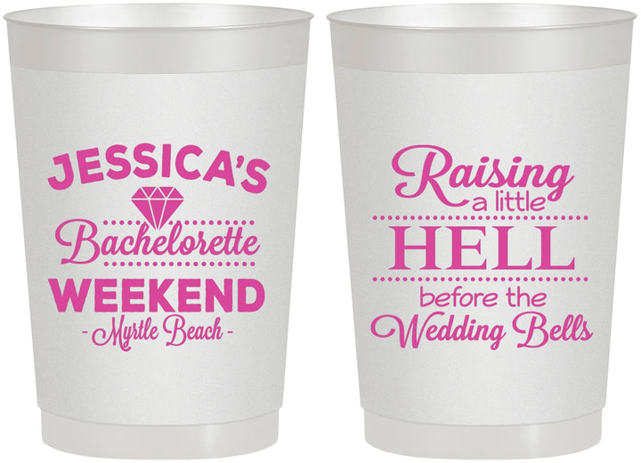 Personalized Bachelorette 22 oz Frosted Cups - Raising A Little Hell | 60107
