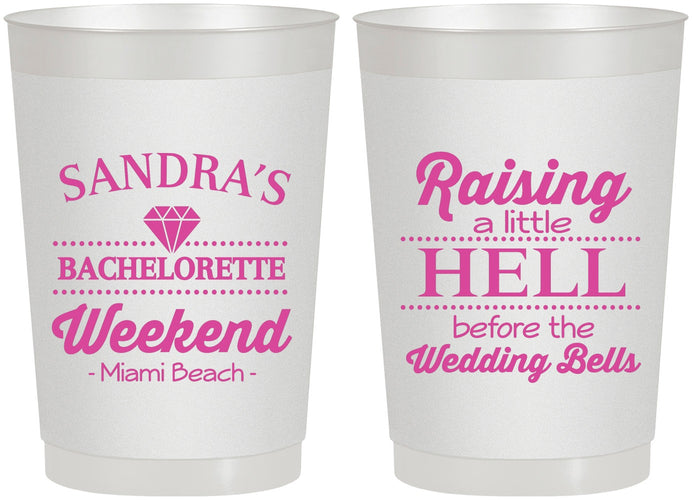 Personalized Bachelorette 22 oz Frosted Cups - Raising A Little Hell | 60108