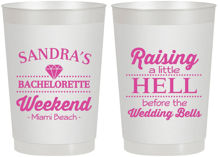 Personalized Bachelorette 22 oz Frosted Cups - Raising A Little Hell | 60108
