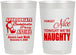 Personalized Bachelorette 22 oz Frosted Cups - Nice Tonight Naughty | 60112