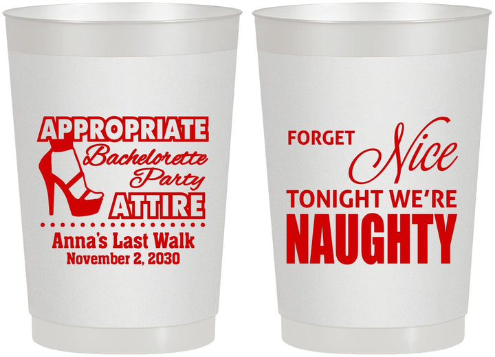 Personalized Bachelorette 22 oz Frosted Cups - Nice Tonight Naughty | 60112