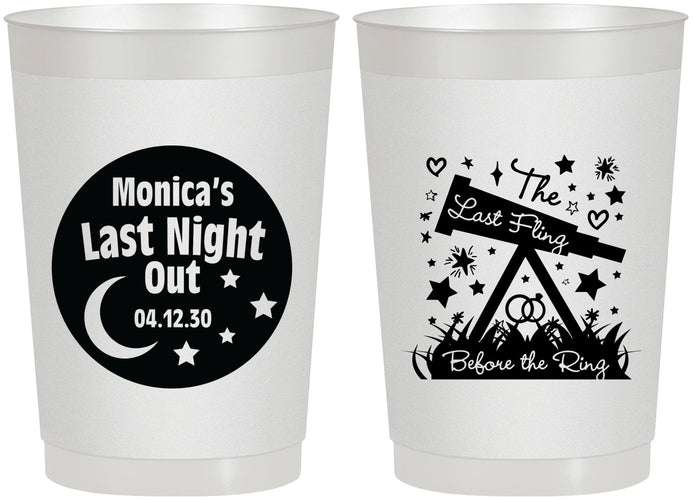 Personalized Bachelorette 22 oz Frosted Cups - Last Fling Before Rings | 60113