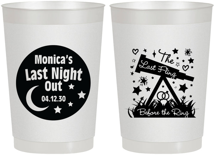 Personalized Bachelorette 22 oz Frosted Cups - Last Fling Before Rings | 60113