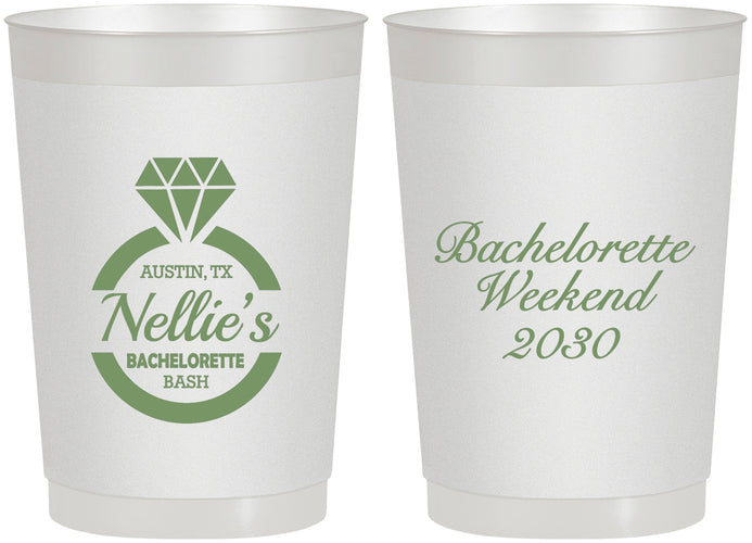 Personalized Bachelorette 22 oz Frosted Cups - Ring | 60115
