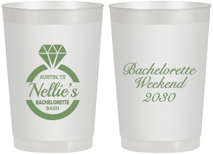 Personalized Bachelorette 22 oz Frosted Cups - Ring | 60115