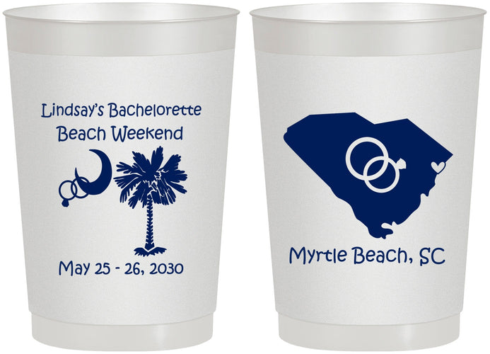 Personalized Bachelorette 22 oz Frosted Cups - South Carolina | 60117