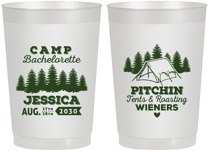 Personalized Bachelorette 22 oz Frosted Cups - Camping | 60124