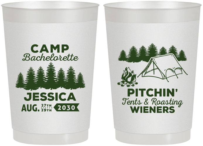Personalized Bachelorette 22 oz Frosted Cups - Camping | 60125