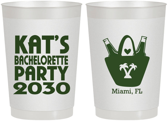 Personalized Bachelorette 22 oz Frosted Cups - Beach | 60126