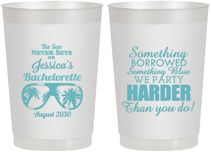 Personalized Bachelorette 22 oz Frosted Cups - Something Borrowed | 60132