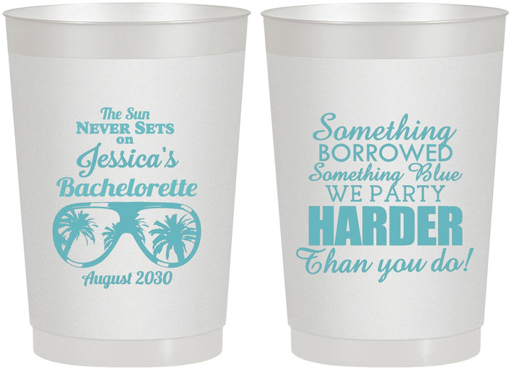 Personalized Bachelorette 22 oz Frosted Cups - Something Borrowed | 60132