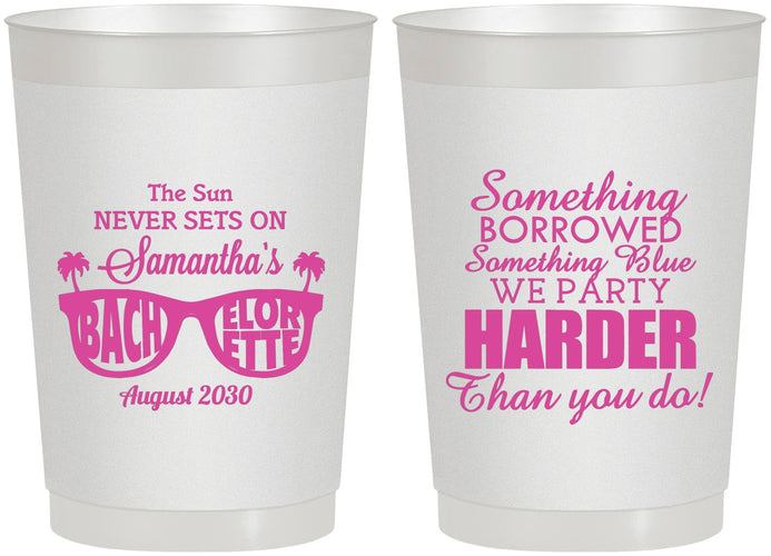 Personalized Bachelorette 22 oz Frosted Cups - Something Borrowed | 60133