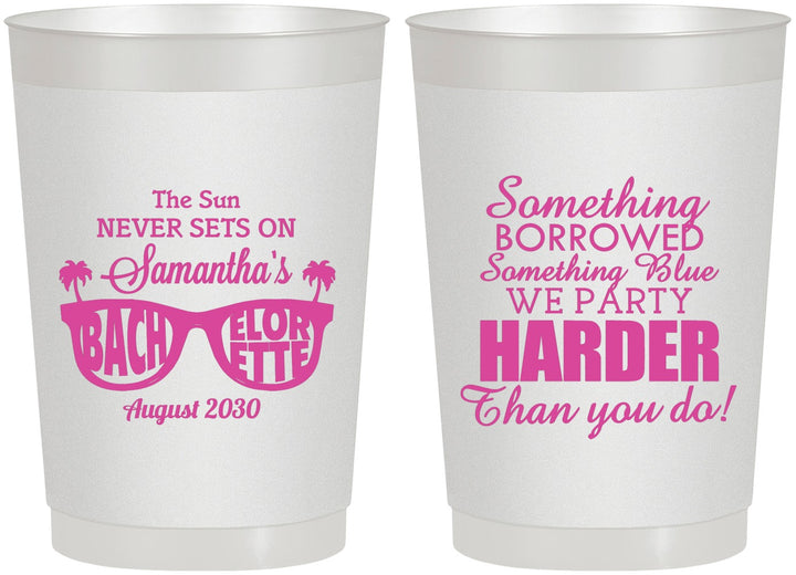Personalized Bachelorette 22 oz Frosted Cups - Something Borrowed | 60133