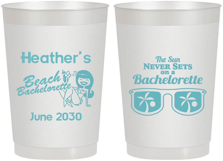Personalized Bachelorette 22 oz Frosted Cups - Beach | 60135