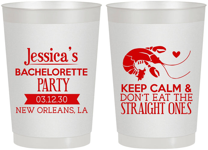 Personalized Bachelorette 22 oz Frosted Cups - Crawfish Boil | 60137