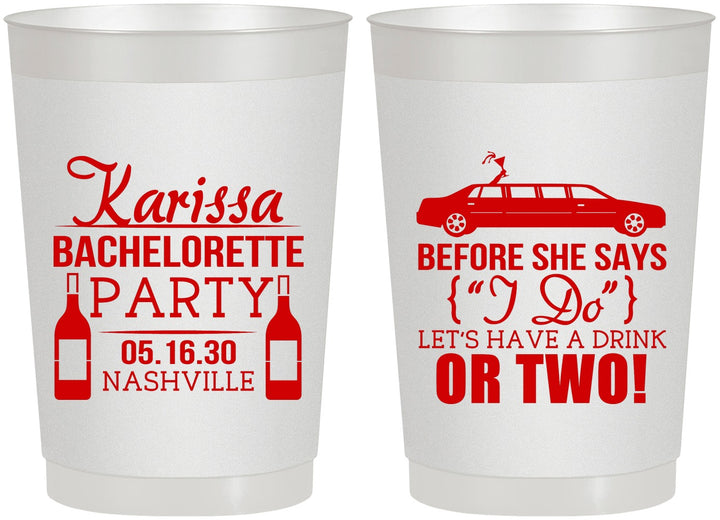 Personalized Bachelorette 22 oz Frosted Cups - Before She Says I Do | 60142