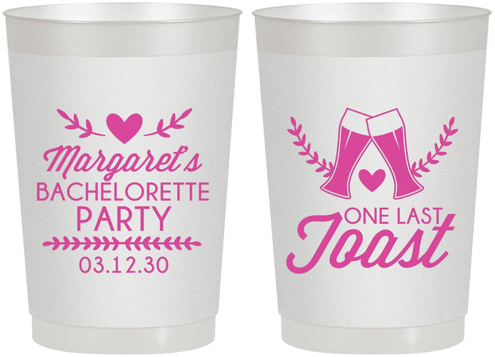 Personalized Bachelorette 22 oz Frosted Cups - One Last Toast | 60147