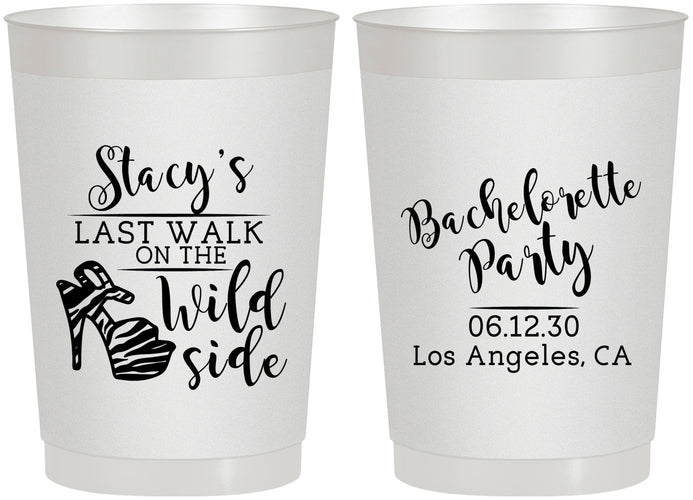 Personalized Bachelorette 22 oz Frosted Cups - Last Walk Wild Side | 60148