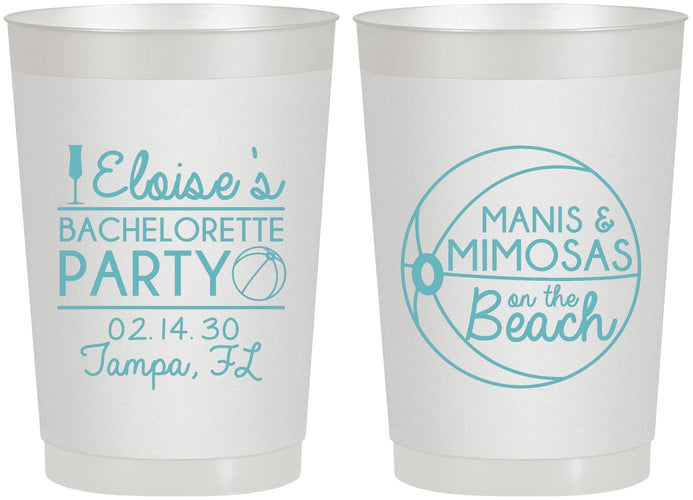 Personalized Bachelorette 22 oz Frosted Cups - Manis Mimosas | 60149
