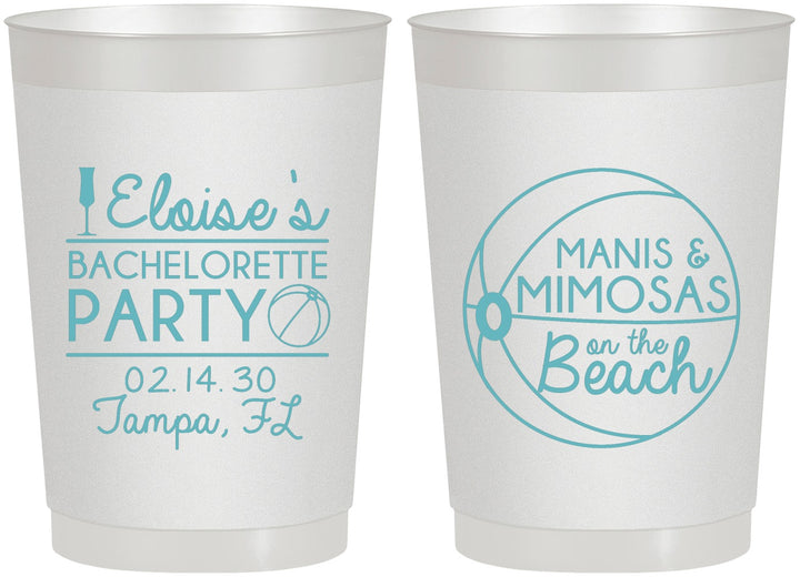 Personalized Bachelorette 22 oz Frosted Cups - Manis Mimosas | 60149