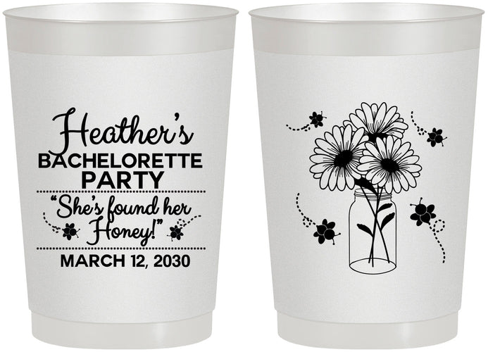 Personalized Bachelorette 22 oz Frosted Cups - She Found Her Honey | 60150