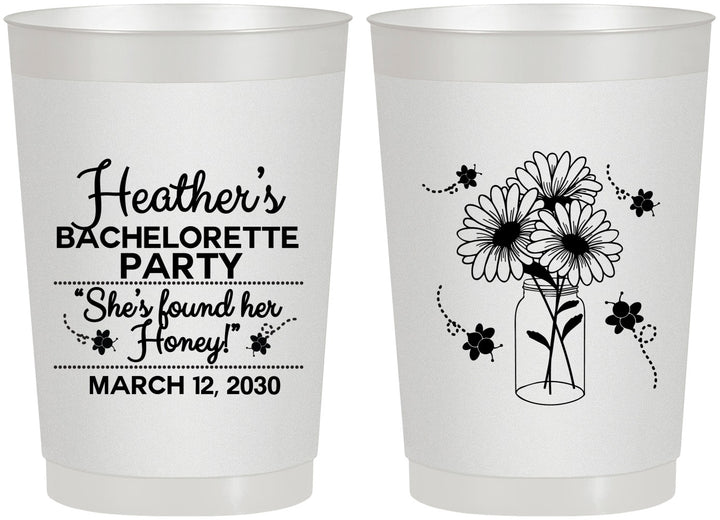 Personalized Bachelorette 22 oz Frosted Cups - She Found Her Honey | 60150