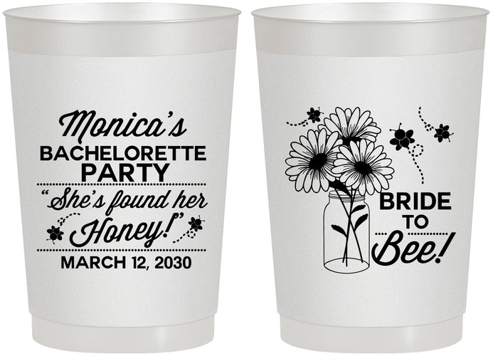 Personalized Bachelorette 22 oz Frosted Cups - Bride To Bee | 60152