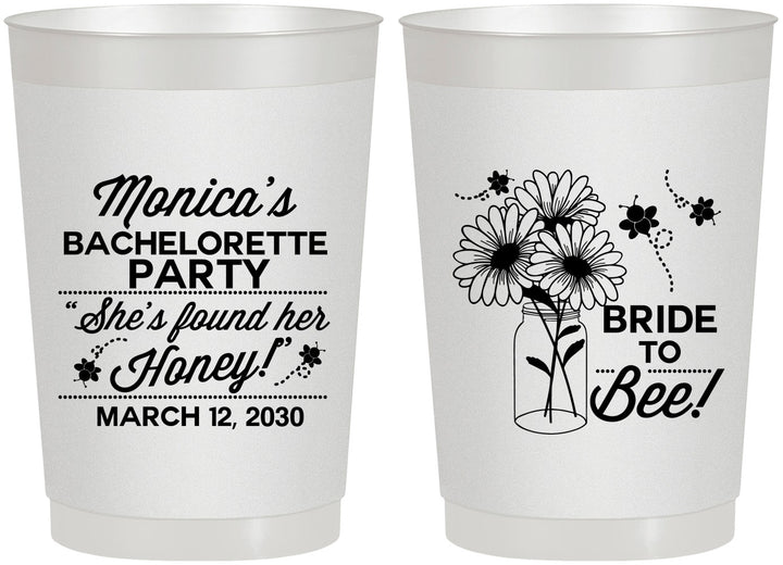 Personalized Bachelorette 22 oz Frosted Cups - Bride To Bee | 60152