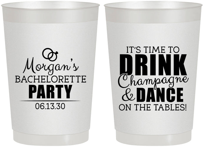 Personalized Bachelorette 22 oz Frosted Cups - Drink Champagne Dance | 60154
