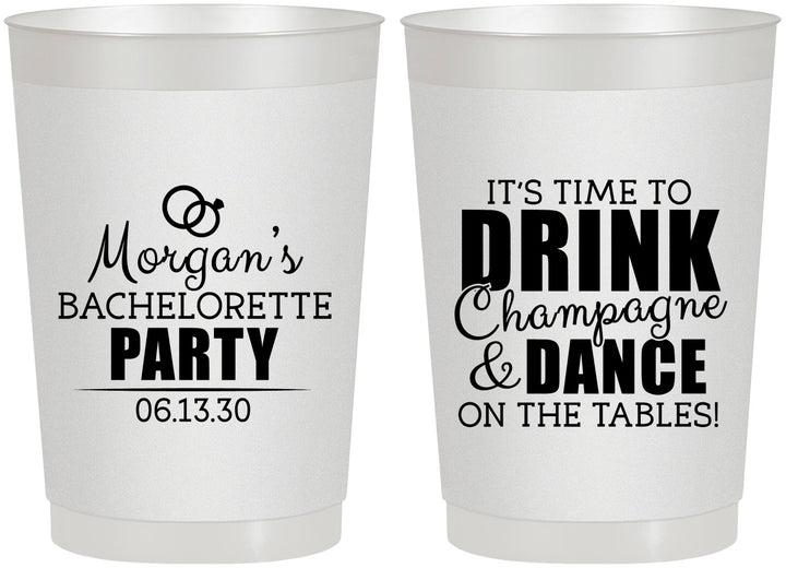 Personalized Bachelorette 22 oz Frosted Cups - Drink Champagne Dance | 60154