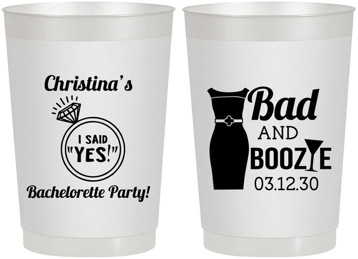 Personalized Bachelorette 22 oz Frosted Cups - Bad And Boozie | 60157