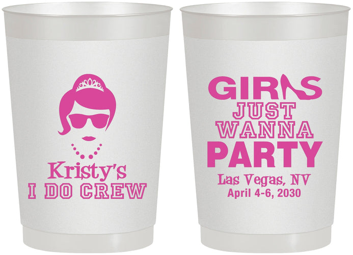 Personalized Bachelorette 22 oz Frosted Cups - Girls Just Wanna Party | 60158