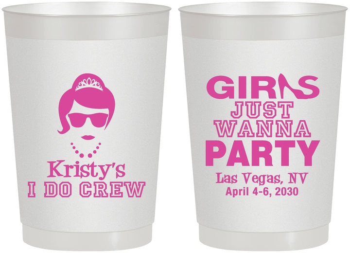 Personalized Bachelorette 22 oz Frosted Cups - Girls Just Wanna Party | 60158