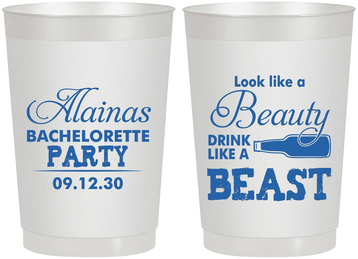 Personalized Bachelorette 22 oz Frosted Cups - Beauty Beast | 60161