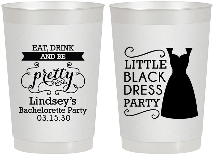 Personalized Bachelorette 22 oz Frosted Cups - Little Black Dress | 60164