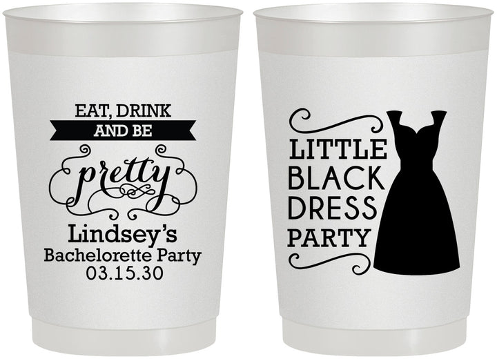 Personalized Bachelorette 22 oz Frosted Cups - Little Black Dress | 60164