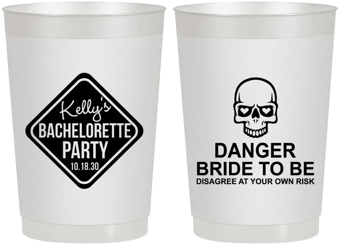 Personalized Bachelorette 22 oz Frosted Cups - Danger Bride To Be | 60165