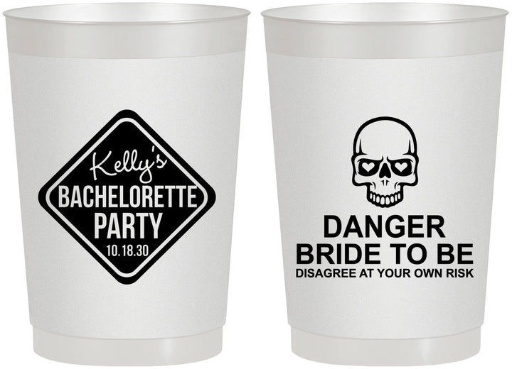 Personalized Bachelorette 22 oz Frosted Cups - Danger Bride To Be | 60165