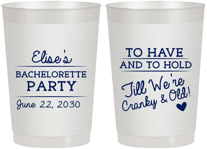 Personalized Bachelorette 22 oz Frosted Cups - To Have And To Hold | 60168