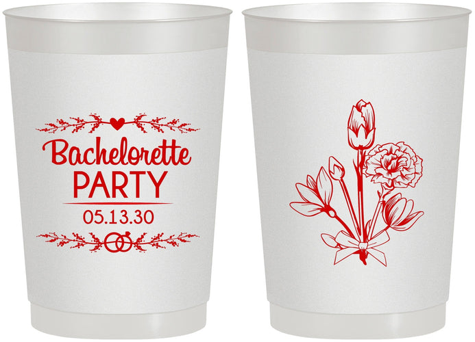 Personalized Bachelorette 22 oz Frosted Cups - Flowers | 60174