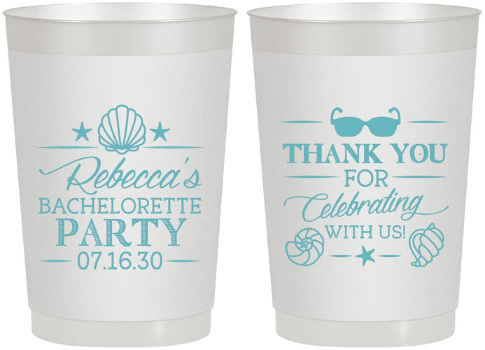 Personalized Bachelorette 22 oz Frosted Cups - Beach | 60177